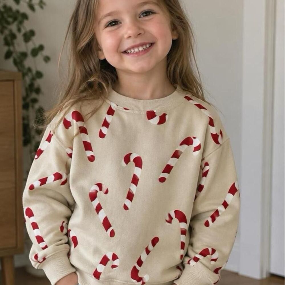 H-m Cream and Tan Sweatshirt